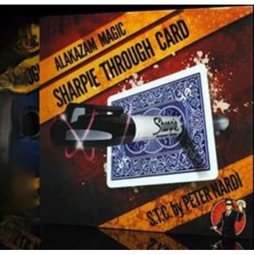 Sharpie Through Card (Gimmick) - Card Magic Trick,Accessories,Mentalism,Close-Up Magic,Fun,Illusion,Magia Toys Joke