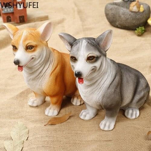 Cute Corgi piggy bank Figurines Resin Dispenser Coin Bank Christmas Children Gifts Money Boxes Desktop Decor Piggy Bank