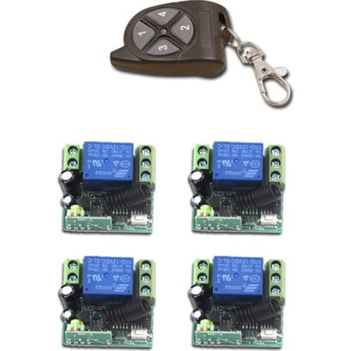 Special Offer New Product DC12V Mini 1CH RF Wireless Remote Control Switch System 4pcs Receiver+1pcs Remote Control Transmitter