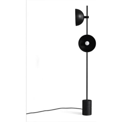 Vintage Loft Black Iron Floor Lamp Foyer Sofa Corner Decor Designer Night Light Marble Base Study 2 Heads Lamp 2030