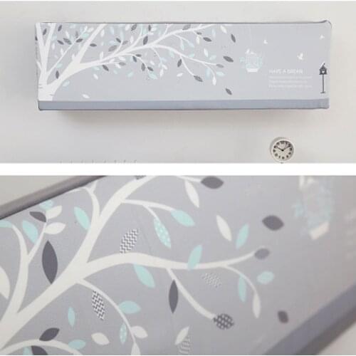 Indoor Air Conditioner Cover Wall Mounted Decorative Hood 74 78 81 85 89 95 x 27 x 19cm Tree Leaves Gray