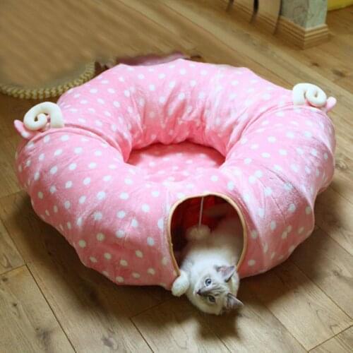 Funny Cat Play Toy Tunnel Pet Tunnel Foldable Bulk Small Pet Toys Rabbit Christmas Pet Tunnel Cat Beds House and Sleep with Ball