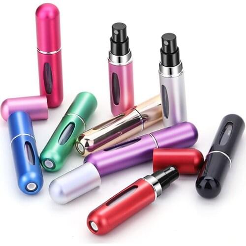 1PC 5ml 6ml New Mini Bottom-Filled Perfume Refillable Bottle Press Head Portable Travel Small Sample Bottle Liquid Spray Bottle