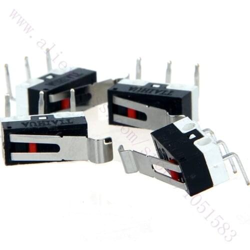 10pcs with three RIGHT bend legs 3D printer MicroSwitch Mouse Side Key Momentary Micro Limit Switch 1A/125VAC for 3D Printer