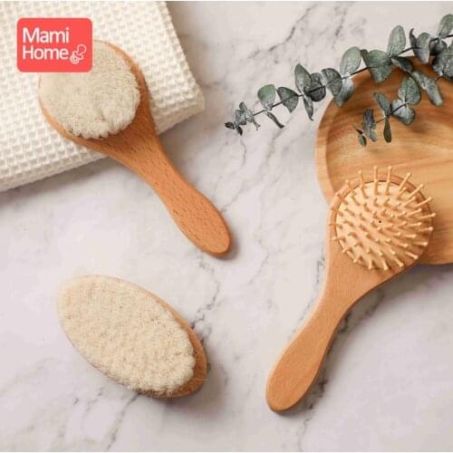 3PC/Set Newborn Baby Natural Wool Hair Comb Hair Brush Octopus Brush Personalized Baby Brush Scalp Massage Brush Baby Goods