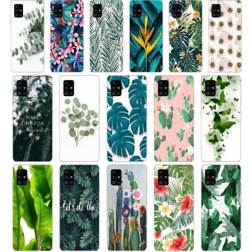 60 Plantain Banana Leaves Plants Cactus Soft Silicone Tpu Cover phone Case for Samsung Galaxy A31 A41 A51 A71 A40 2019 Case
