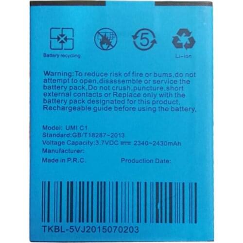 2340-2430mAh Battery For UMI C1 UMI Cross Vinus C1 mobile phone Batteries + track code
