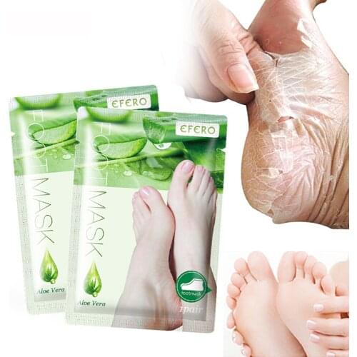 Aloe Exfoliating Foot Mask Peel Foot Spa Pedicure Socks Remove Dead Skin Heels Feet Peeling Mask Whitening Foot Patches