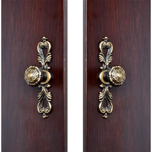 American wardrobe pure copper handle cabinet door copper pulls European antique drawer single hole knob Retro garden door handle