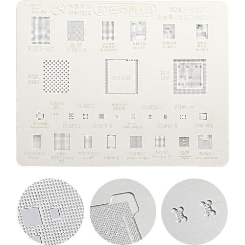 For iPhone 11 Pro Max 3D A13 CPU BGA Soldering Repair Reballing Stencils Plate Tin Net Heat Template