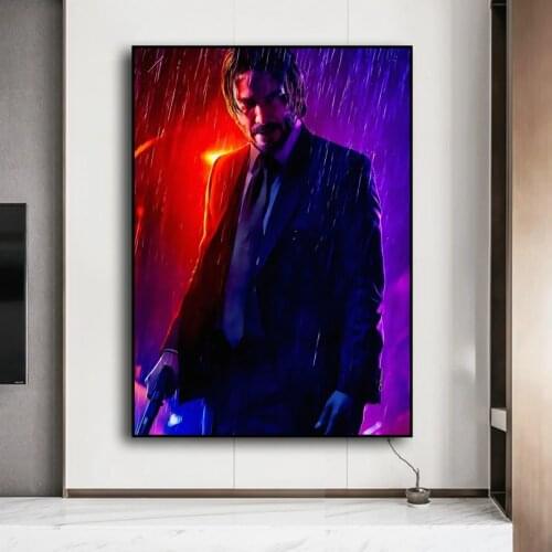 Movie Figure Art John Wick Porttrait Canvas Painting Wall Art Prints Posters Wall Pictures for Living Room Home Cuadros Decor