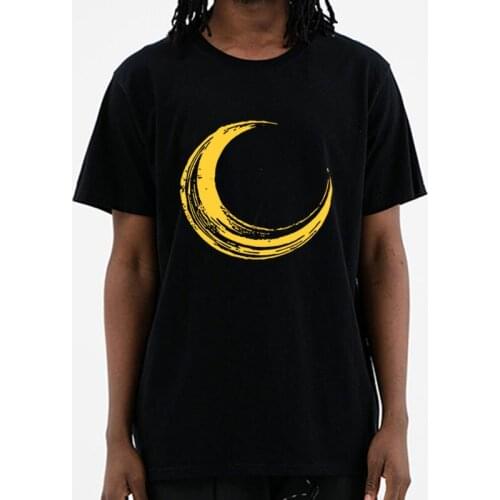 New Half Moon Printing T-Shirt Fashion Funny 100% Cotton Men Short Sleeves T Shirts Causal O-neck Tops Tees