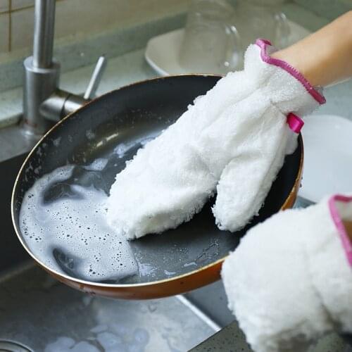 ITAS-9902 Double-sided washing gloves for household cleaning are thickened, waterproof, non-shedding and easy to clean