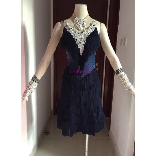 KAKA-NL15123,Women Dance Wear,Pear Beading Latin Dress,Salsa Dress Tango Samba Rumba Chacha Dress,women dance dress