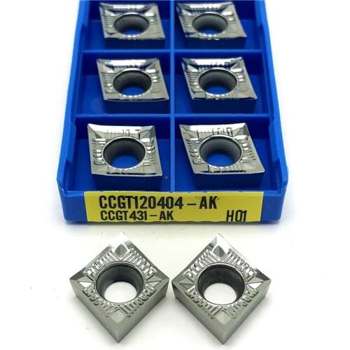 10pcs CCGT09T302 H01 CCGT09T304 AK H01 Carbide Insert CCGT09T308 AK H01 CNC Lathe Tools Milling Insert Aluminum Turning Tools