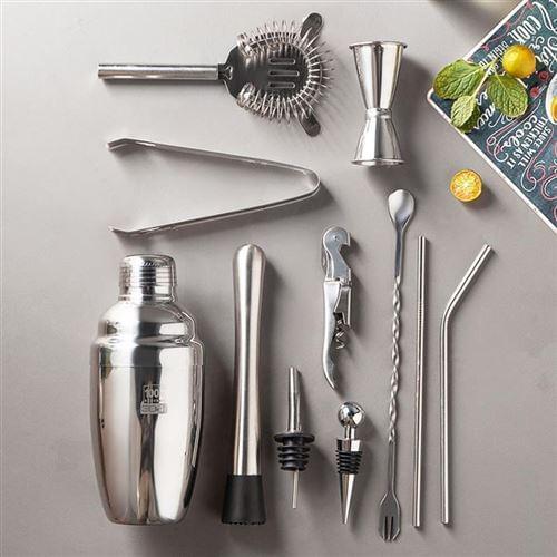Cocktail Bar Shaker Mixer Maker Barware Stainless Steel Bar Sets Bartender Tools with Bar Tool Bag