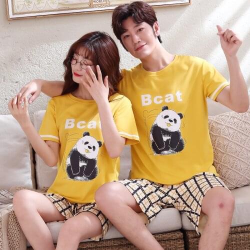 Couple Pajamas womens Sleep Top shorts Girl Man pyjama Home suit sleepware suit underwear pijama feminino pyjama pour femme new