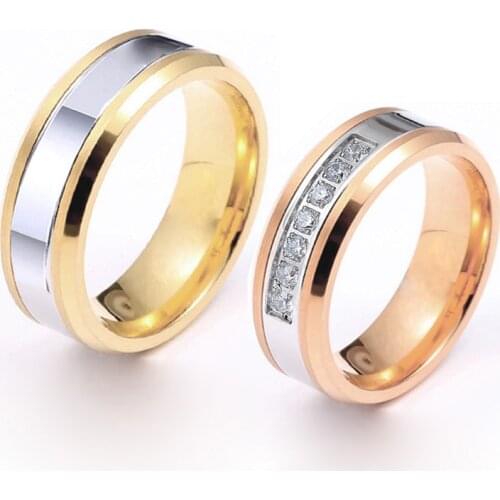 Love Alliance couple wedding Rings set for men and Women stainless steel jewelry proposal ring marriage anniversary gift