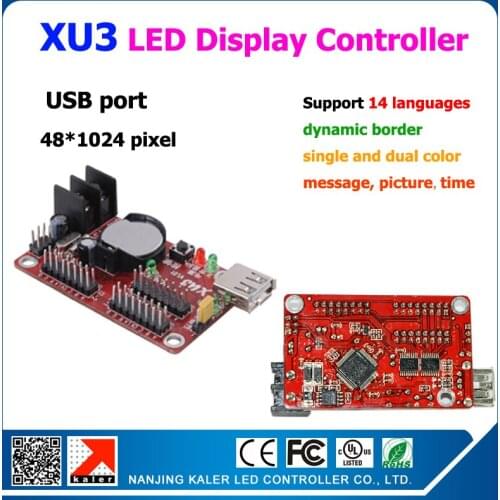 Scrolling message led display controller usb port XU3 display controller support 1024x48pixel and dynamic border, multi-language