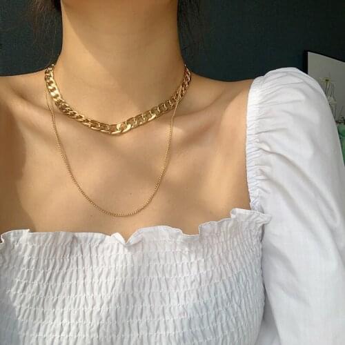 8MM Cuban Necklaces Fashion Double Sweater Long Chain for Women Stainless Steel Jewelry 2020