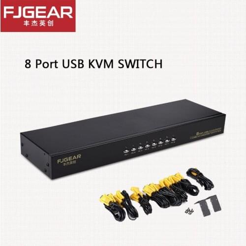 8 Port usb vga kvm switch vga Manuale usb Keypress con Wired Estensione remota Switcher PC Selettore per 8 PZ 1 Monitor FJ-8UK