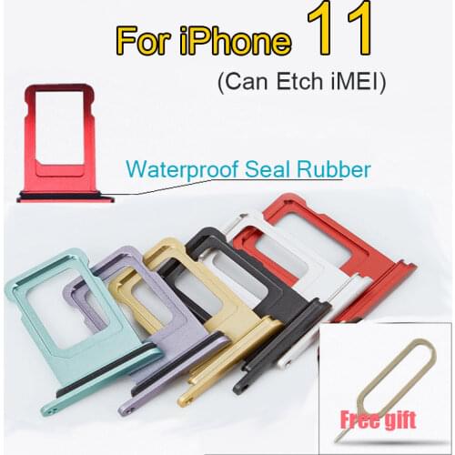 For iPhone 11 Sim Card Tray Micro SD Holder Slot Sim Card Tray with free Open Eject Pin Key Can print IMEI