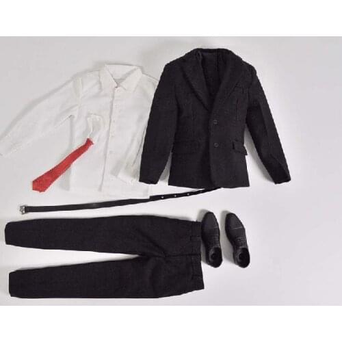 1/6 Scale Suit Models Pants Coat Belt Tie Shoes for 12''Figures Bodies Accessories DIY