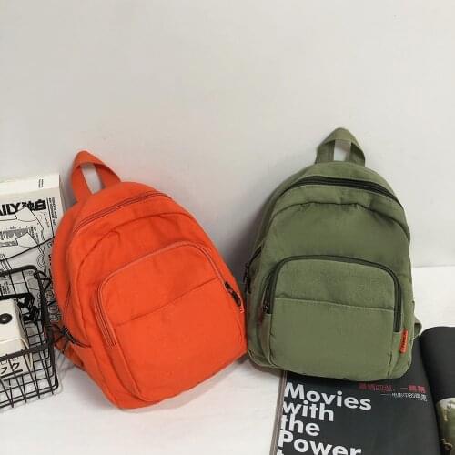 Fashion Solid Color Mini Backpacks Students Ladies Travel Canvas School Bags Books Knapsacks Backpack Purse for Women 2021 New
