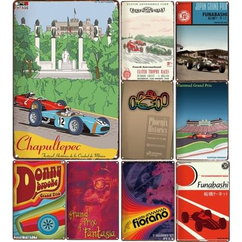 Man Cave Car Racing Metal Sign Home Bar Pub Garage Vintage Decoration