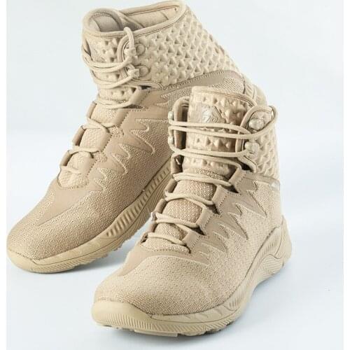 Male Summer Breathable Desert Hiking Boots Outdoor Ultra Light Tactical Combat Climbing Hunting Army Fan Training Military Shoes