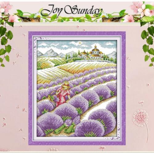 Lavender Field (2) patterns Counted Cross Stitch 11CT 14CT Cross Stitch Sets Wholesale Cross-stitch Kits Embroidery Needlework
