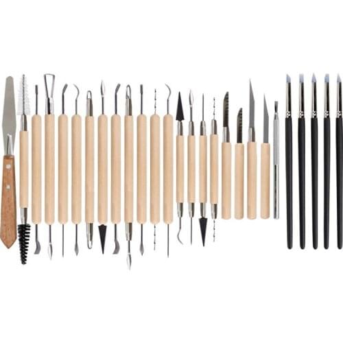 27 Pieces Set Clay Sculpture Tools Silicone Pen Creasing Pen Soft Pottery Clay Pottery & Ceramics Carving Tools Combination Set