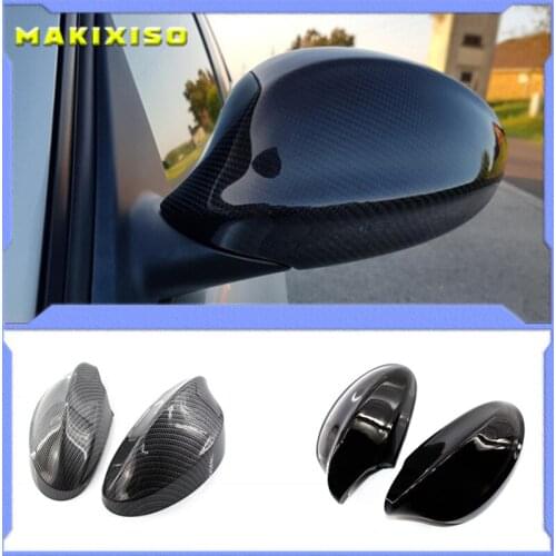 NEW Car Rear-View Side Mirror Cover For BMW 1 3 Series E81 E82 E87 E88 E90 E91 E92 E93 Carbon fiber pattern Replacement Covers