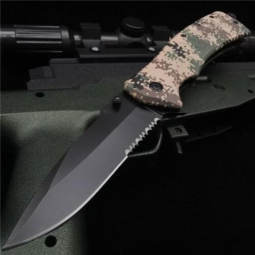 23CM (9') 58HRC Folding Knife, Outdoor Camping Hand Tool, Stainless Steel Pocket Knife, Sharp and Wear-resistant, Gift for Men