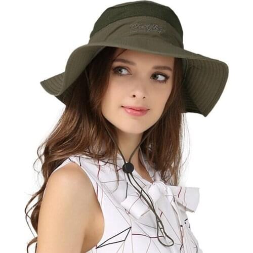 Summer Men Women Fisherman Cap Large Brim Bucket Hat Uv Protection Sun Hat Outdoor Camping Hiking Caps Basin Cap