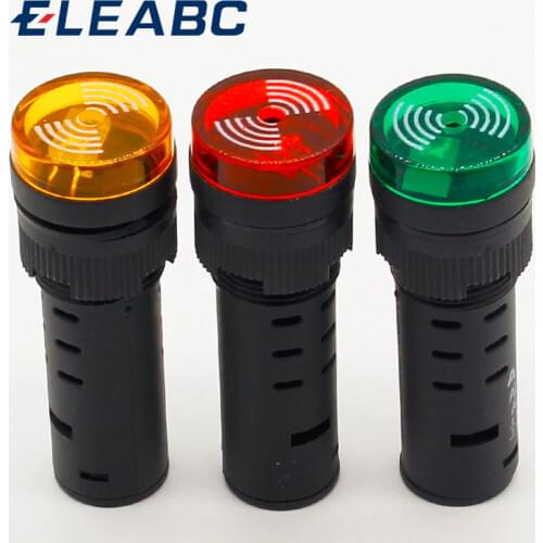 Panel Mount 16mm led Indicator buzzer 12V 24V 220V led buzzer