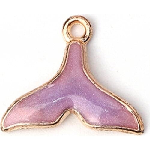 20 PCs Zinc Based Alloy Charms Pendant Animal Fish Whale Tail Gold Color Multicolor Enamel 18mm( 6/8") x 15mm( 5/8")