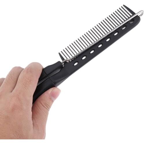 V Shaped Hair Brush Pocket Folding Anti-Static Travel Comb Clamp Hair Combs