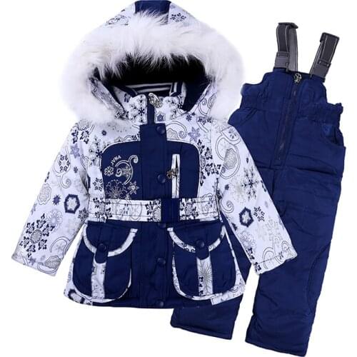 RT-062 Retail Childrens Winter Warm Clothing Suit Baby Girl Windproof Ski Set Kids Sets Coats+Bib Pants+Wool Vest