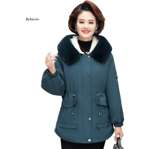 Wool mother put winter cotton-padded new product brief paragraph jacket cotton-padded clothes middle-aged