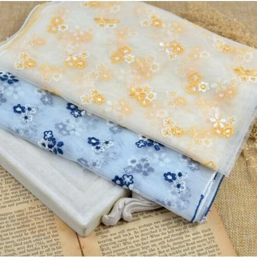 1 Meter/lot 22cm Width Embroidery Sewing Ribbon Small Flower Lace Fabric Guipure Lace Trim Warp DIY Garment Accessories