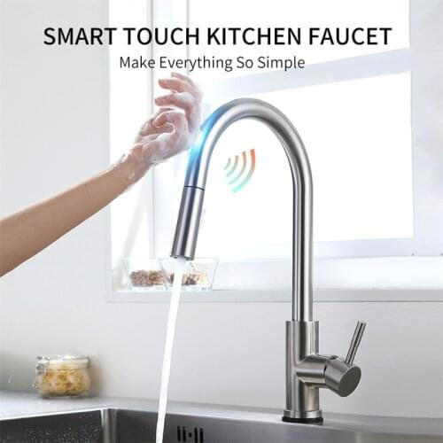 Smart Touch Kitchen Faucets Crane For Sensor Kitchen Water Tap Sink Mixer Rotate Touch Faucet Sensor Water Mixer