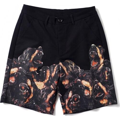 VIANKANI High New 2021 Luxury Novelty Men Comfortable Roaring Hound Dog Classic Striped Skateboard Street Cotton Casual Shorts