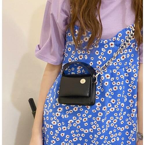 High Quality Chain PU Black Crossbody Bag Women Magnetic Buckle Square Designer Bags Woman Harajuku Mini Luxury Designer Handbag