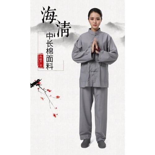 Buddhist monk robes female uniform zen clothing shaolin monk clothes buddhist monk costume women lay