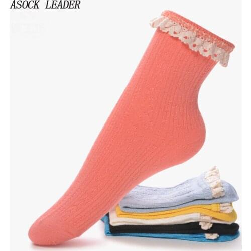 Womens socks Summer Thin Tube Socks Bamboo Fiber Solid Color Lace Women Socks Deodorant Lace Edge Ladies Socks 5 Pairs
