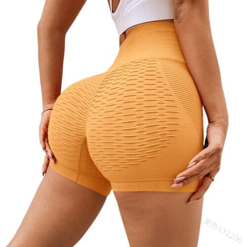 Women Yoga Shorts Solid Color High Waist Ladies Sports Leisure Hip Lift Tight Sexy Fashion Fitness Mini-shorts 2021 New