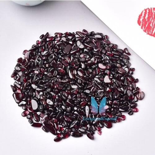 0.44LB Bulk Brazil Garnet Hand Polished Natural Stones Reiki Gravel Crystal Stones Decoration FishTank Decor Garden Tank Décor R