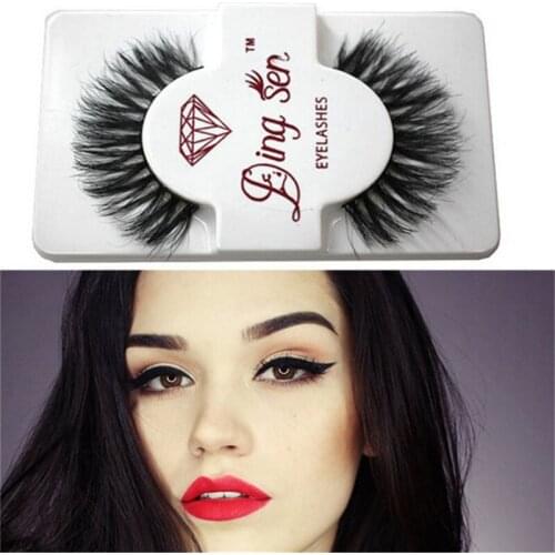 1 Pair Charming Black Soft Real Horsehair Long Natural Glamour Thick False Eyelashes Makeup Tools
