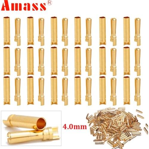 10pair/lot AMASS 4.0mm 4mm Gold Plated Bullet Connector For RC Battery ESC And Motor Helicopter Boat Quadcopter FPV Drone Toys
